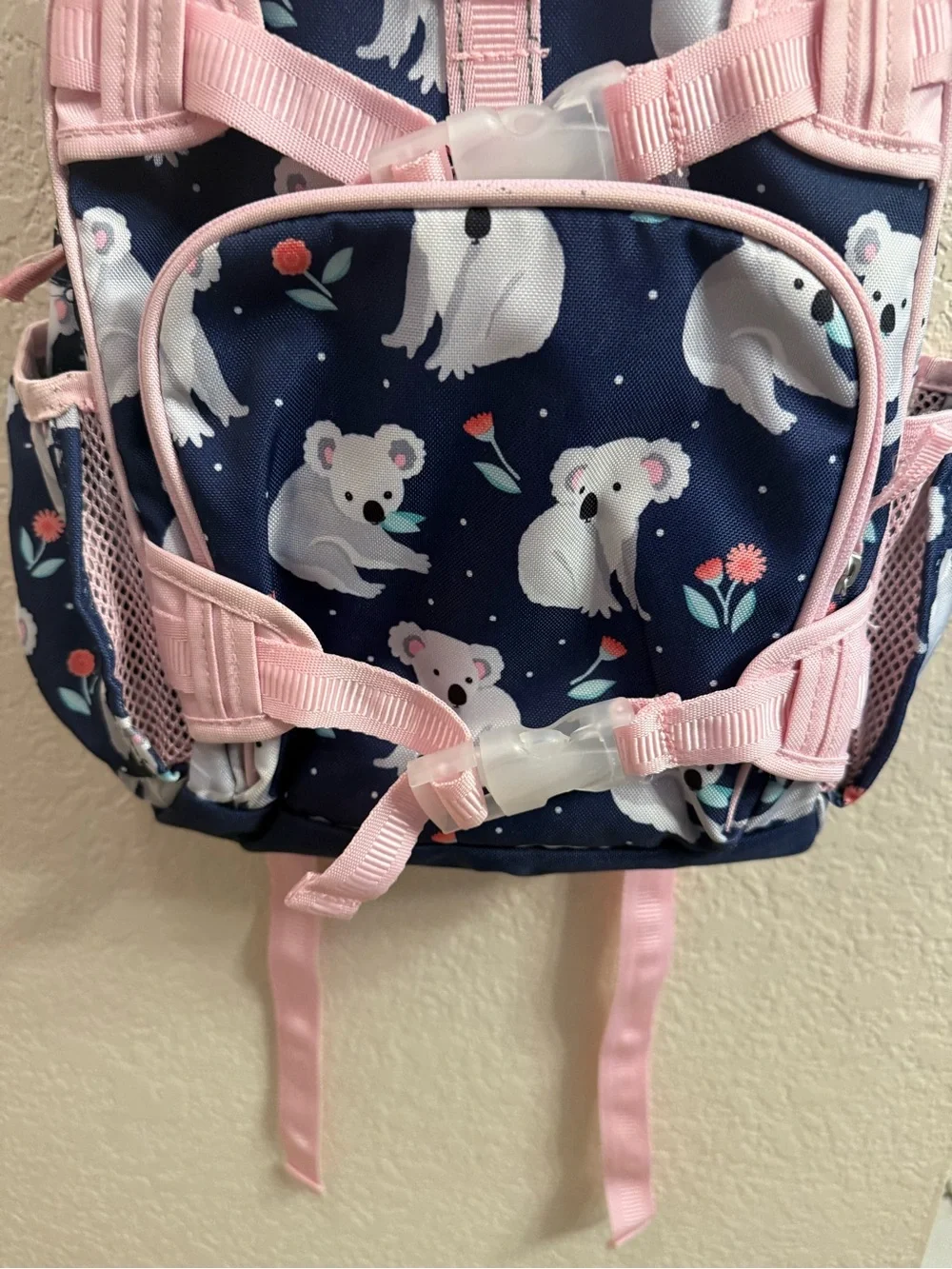 Pottery Barn Kids Mackenzie Pink Navy Koala Print Backpack Small